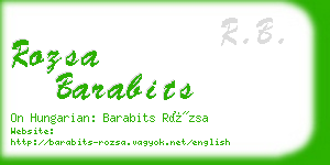 rozsa barabits business card